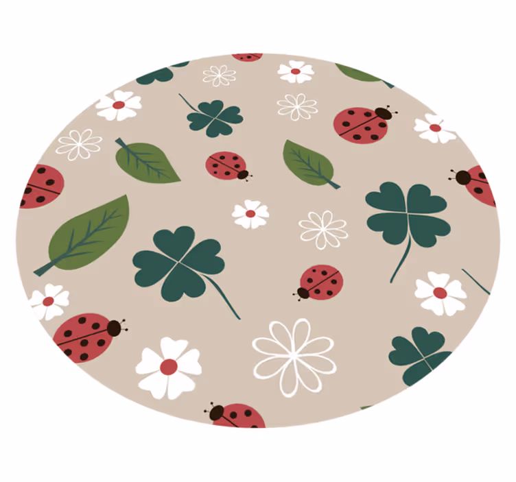 Tappeto vinile fiori coccinelle primaverili - TenStickers