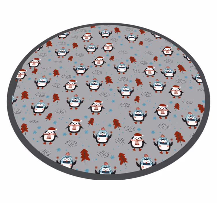 Tappeto Vinile Natale motivo festivo del pinguino - TenStickers