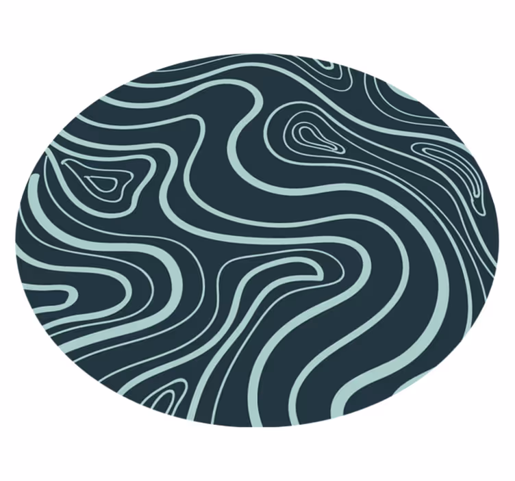 Tappeto vinile motivi contorni topografici - TenStickers