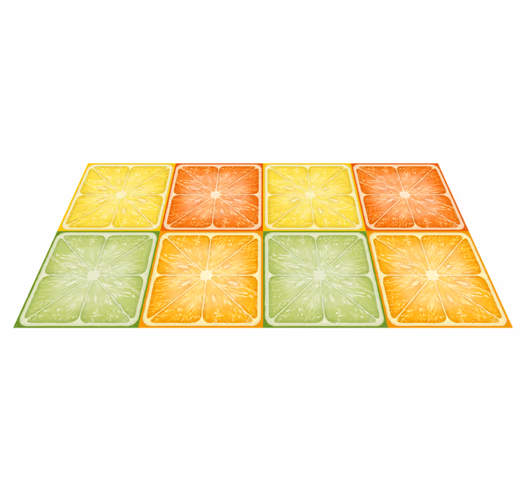 Tappeto pvc cucina collage di fette di agrumi - TenStickers