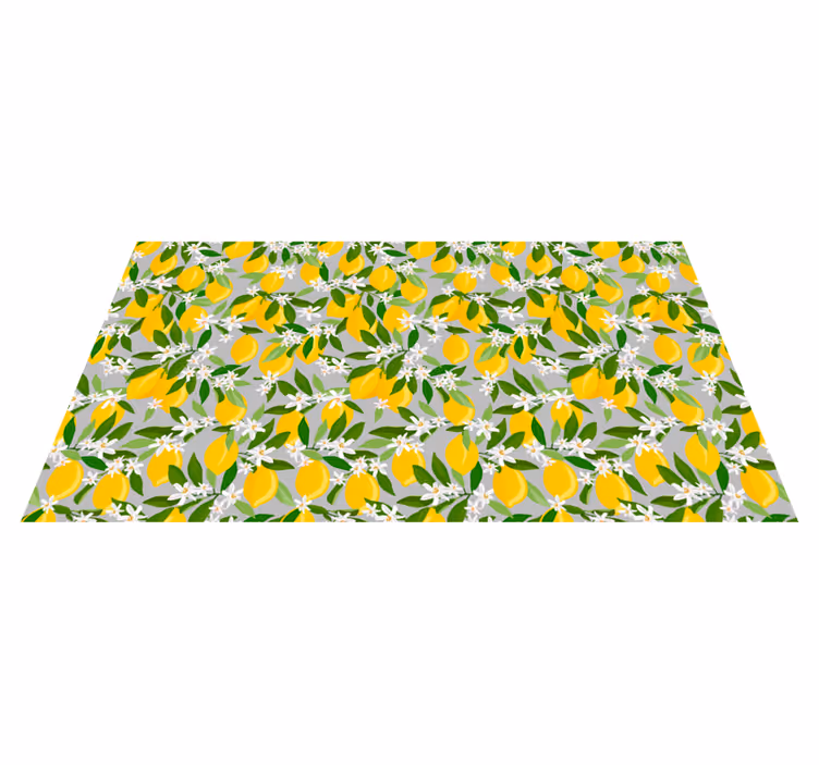 Tappeto pvc cucina rigogliosi fiori di agrumi - TenStickers