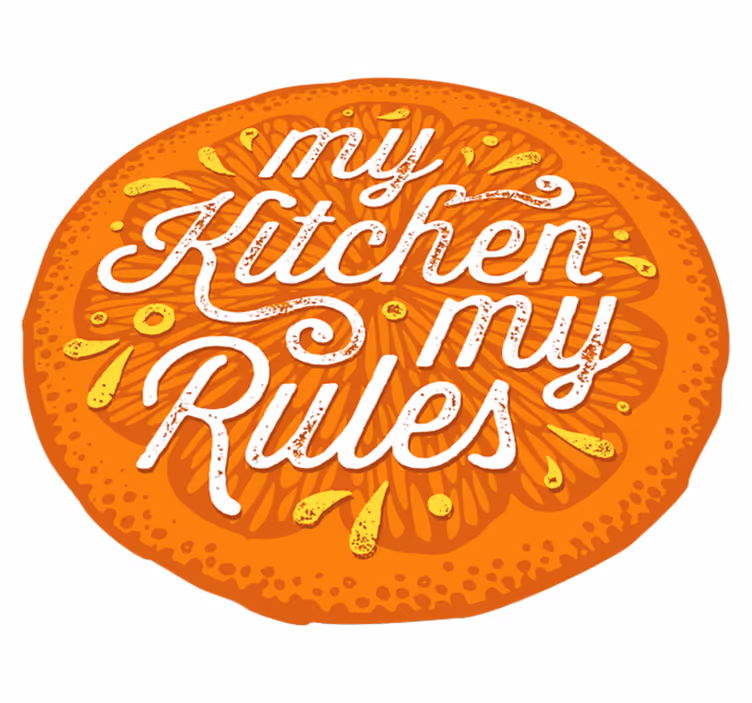 Tappeto vinile frase le mie regole in cucina - TenStickers