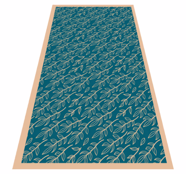 Tappeto vinile fiori foglie verdi graziose - TenStickers