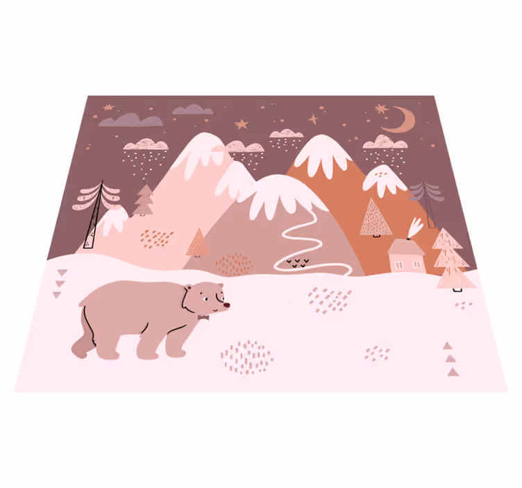 Tappeto vinile per bambini comfort del paesaggio invernale - TenStickers