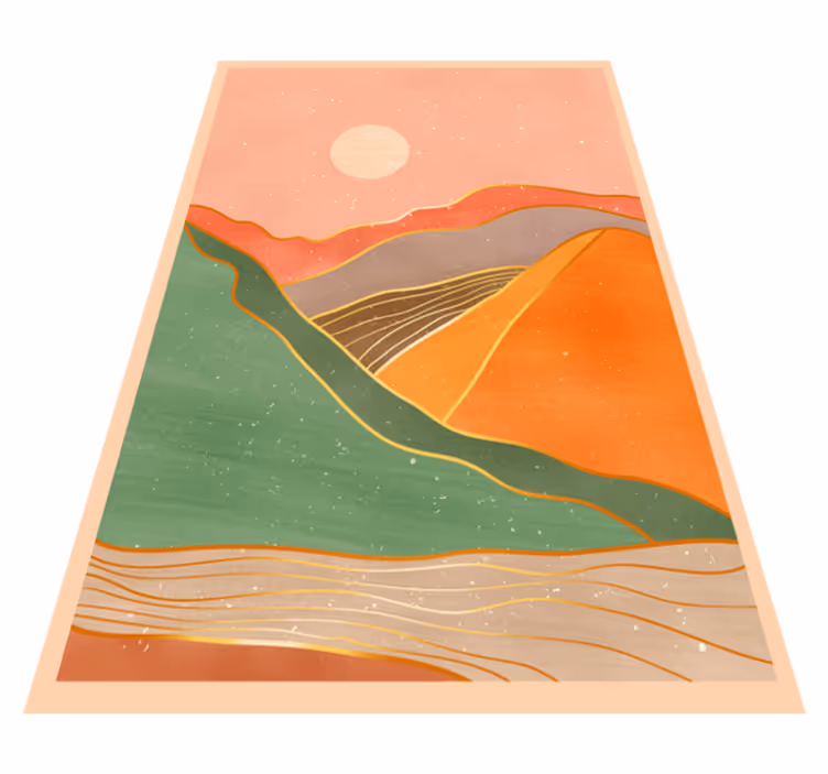 Tappeto vinile moderno paesaggio montano astratto - TenStickers
