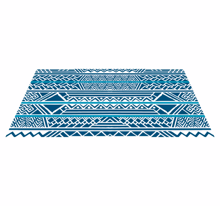 Tappeto vinile etnico strisce blu verde acqua - TenStickers