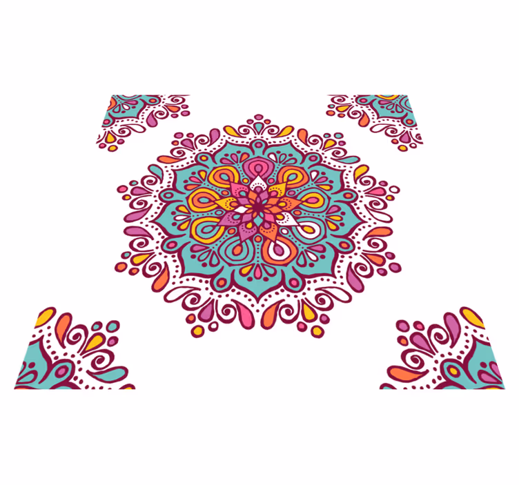 Tappeto vinile Mandala motivo intricato colorato - TenStickers