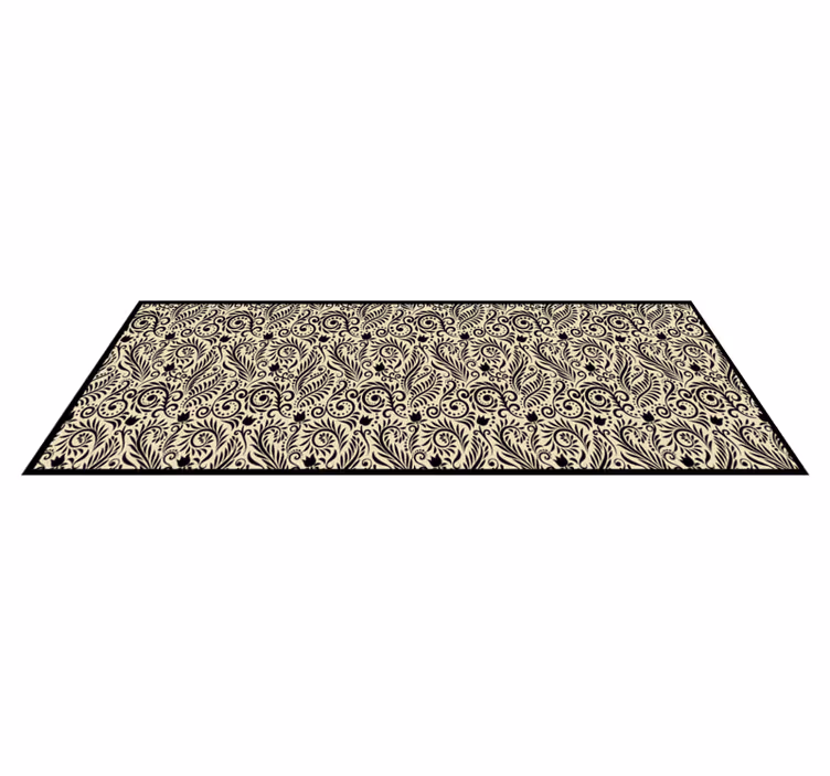 Tappeto vinile motivi elegante design vegetale beige - TenStickers