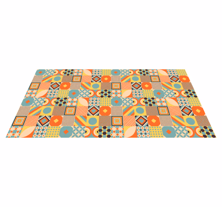 Tappeto vinile geometrico concetto di piastrelle vivaci - TenStickers