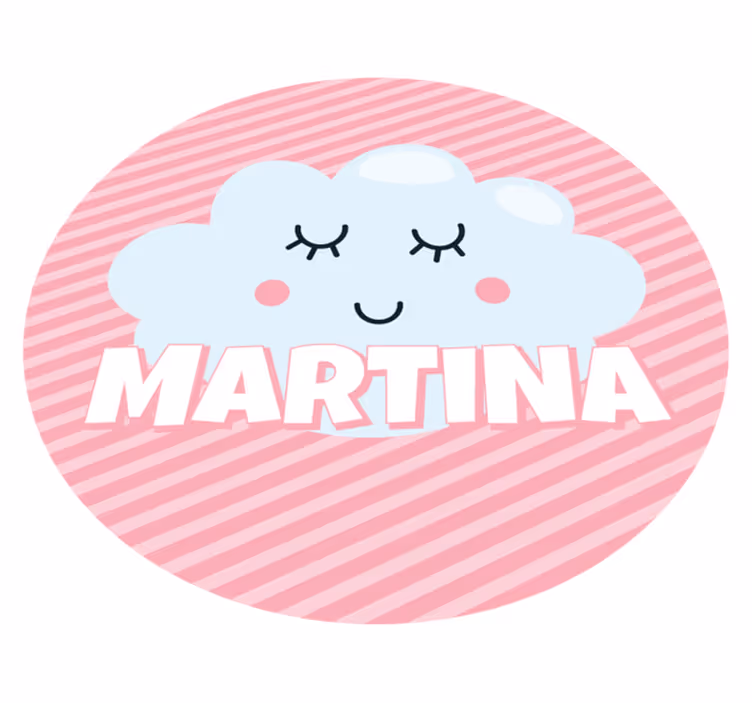 Tappeto vinile per bambini nuvola carina con nome - TenStickers