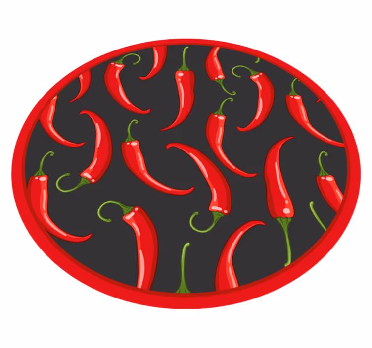 Tappeto vinile nordico peperoni rossi piccanti - TenStickers