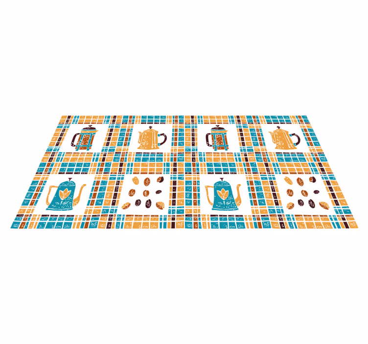 Tappeto pvc cucina mosaico di caffettiera - TenStickers