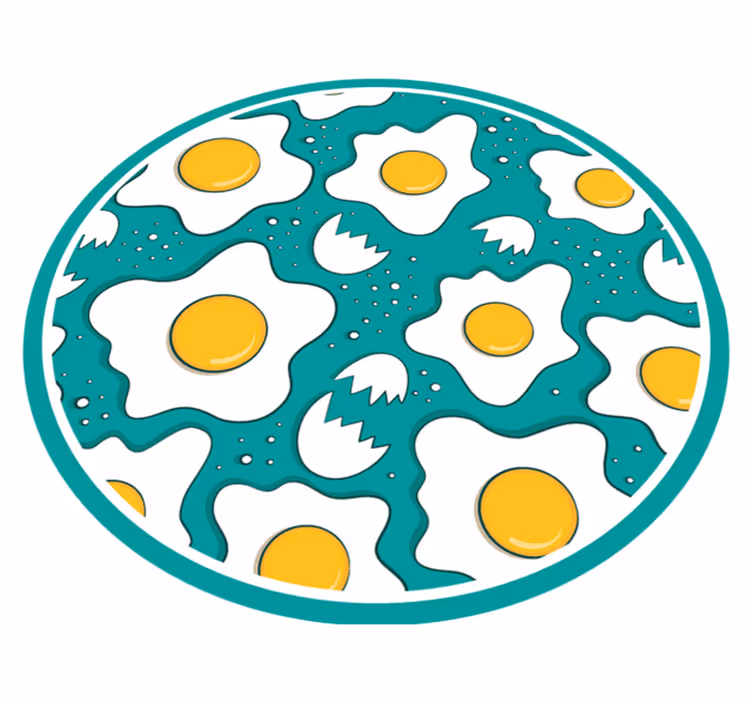 Tappeto pvc cucina modello di uova fritte - TenStickers