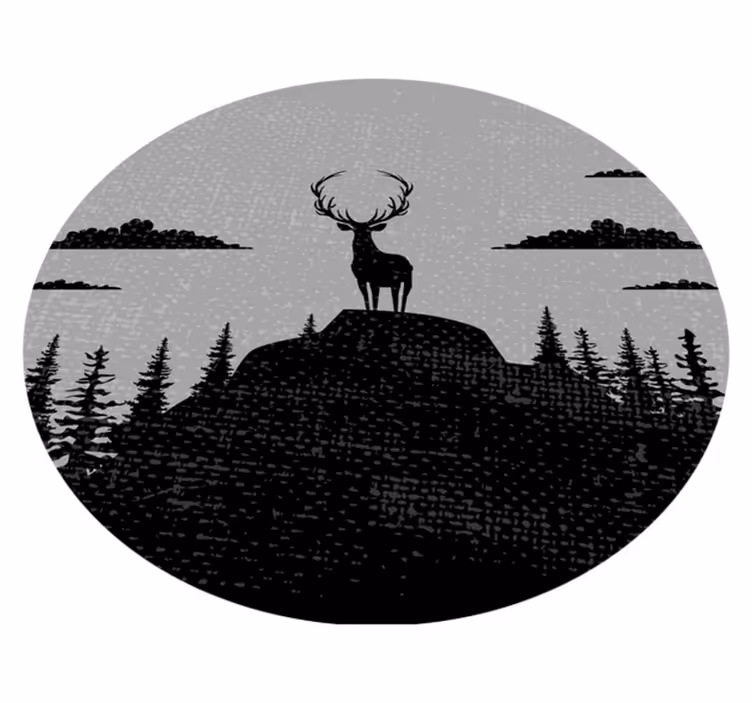 Tappeto vinile natura maestosa sagoma di cervo - TenStickers