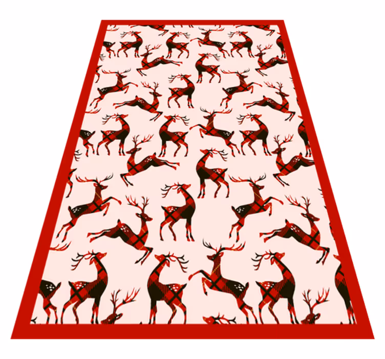 Tappeto Vinile Natale motivo rosso renna - TenStickers