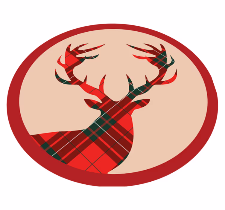 Tappeto Vinile Natale sagoma di cervo elegante - TenStickers