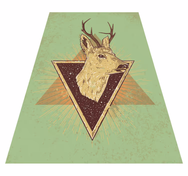 Tappeto vinile animali testa di cervo stilizzata - TenStickers