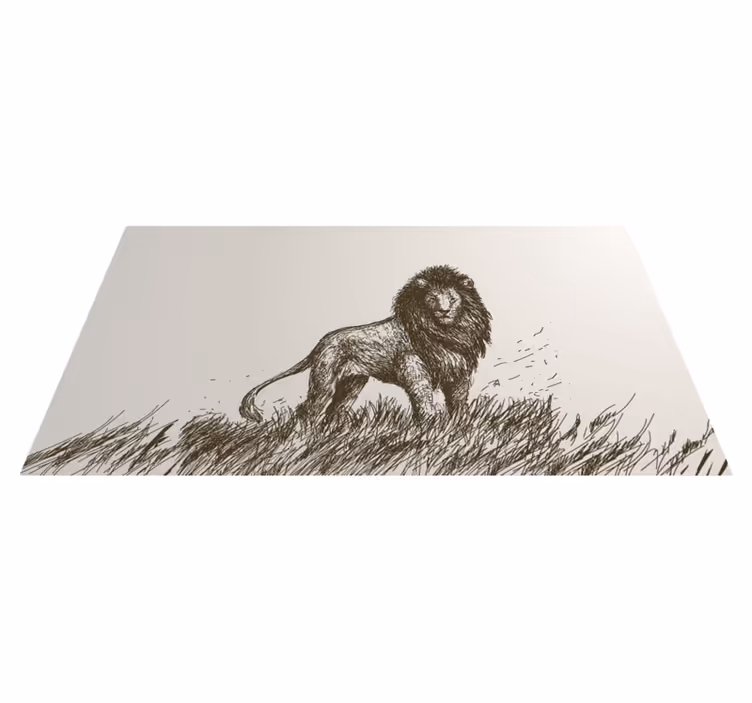 Tappeto vinile animali maestoso riflesso del leone - TenStickers