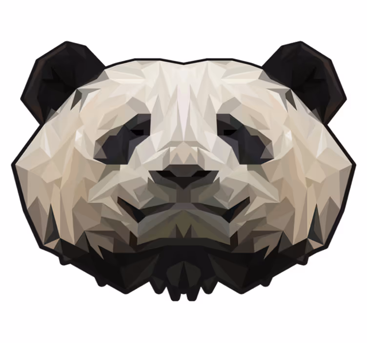 Tappeto vinile animali faccia di panda geometrica - TenStickers