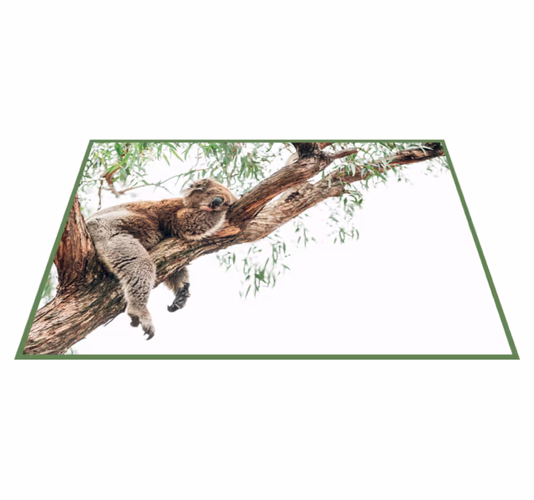 Tappeto vinile animali scena dell'albero del koala - TenStickers