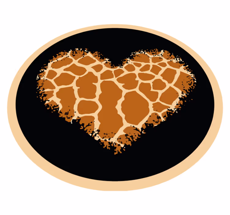 Tappeto vinile stampa animale design giraffa cuore - TenStickers