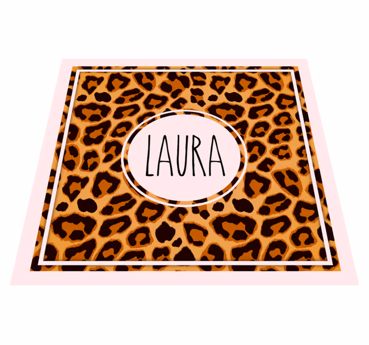 Tappeto vinile per ragazzi motivo leopardato con nome - TenStickers