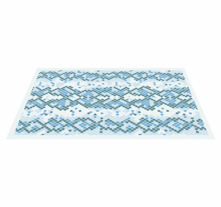 Tappeto vinile mosaico disegno piastrellato blu - TenStickers