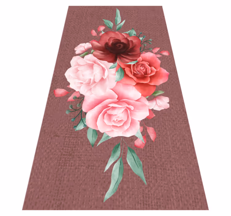 Tappeto vinile fiori eleganza del bouquet di rose - TenStickers