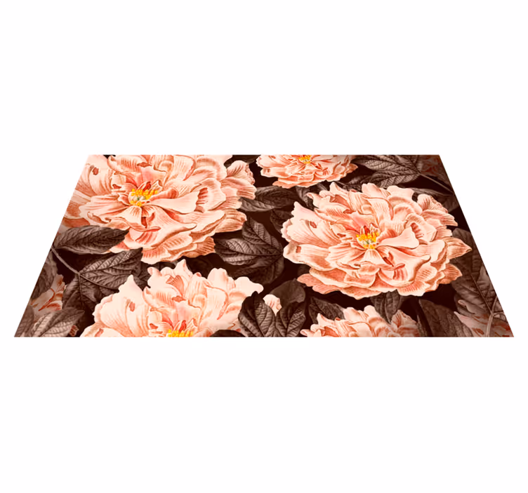 Tappeto vinile fiori fioriture eleganti - TenStickers