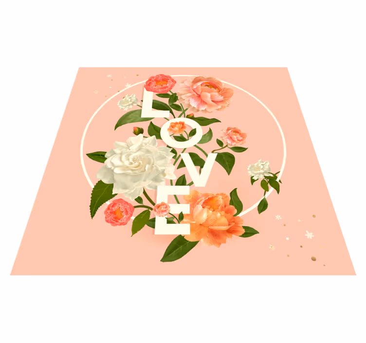 Tappeto vinile per ragazzi disegno di fiori d'amore - TenStickers