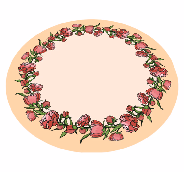 Tappeto vinile fiori accento circolare floreale - TenStickers