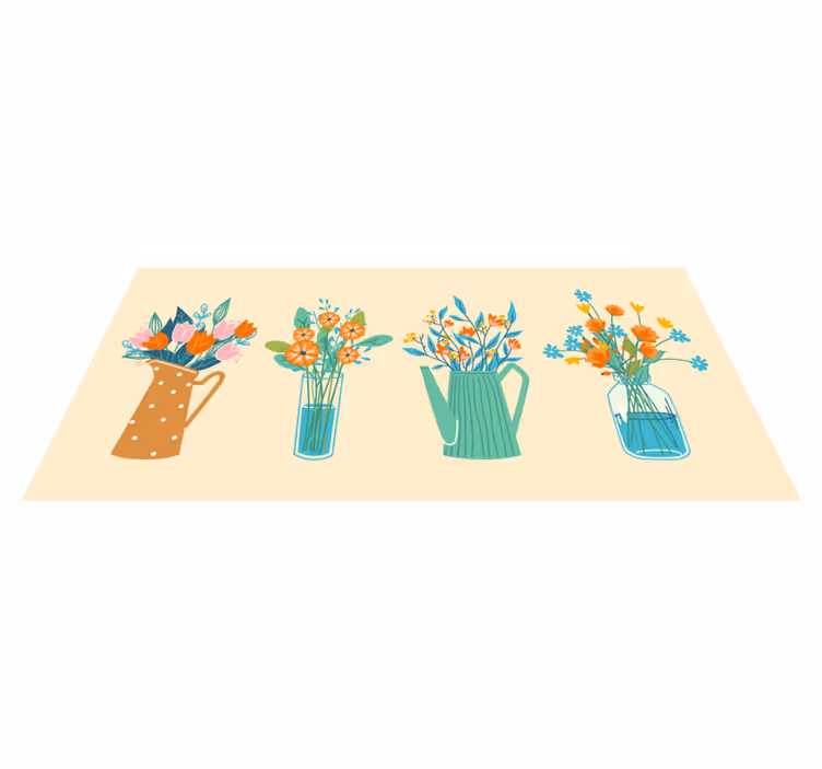 Tappeto vinile fiori esposizione floreale - TenStickers