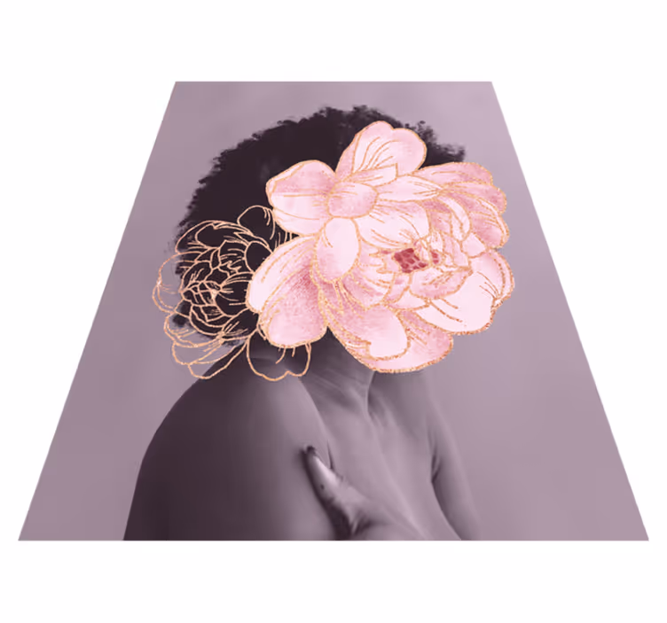 Tappeto in vinile soggiorno graziosa silhouette botanica - TenStickers