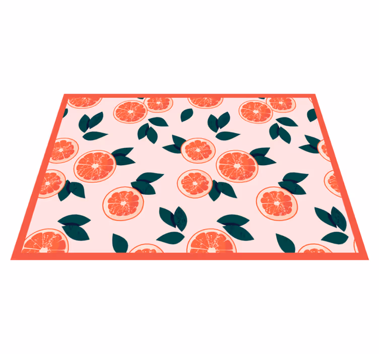 Tappeto vinile fiori floreale agrumato rosa - TenStickers