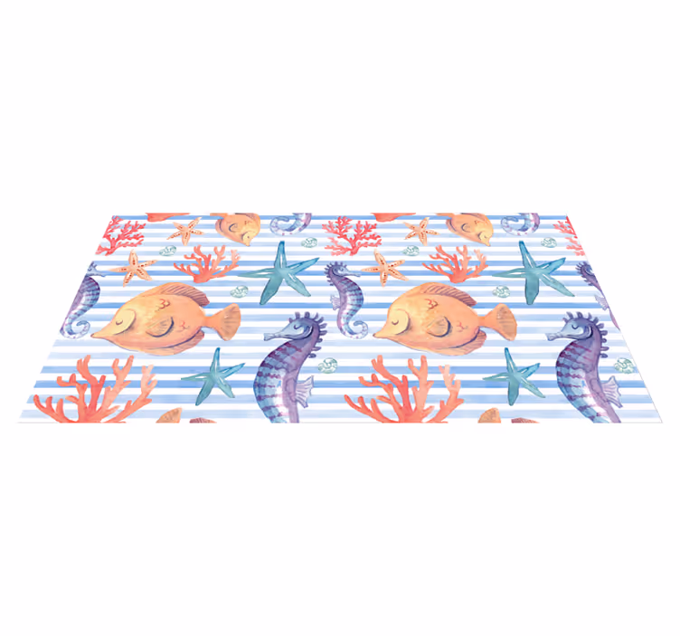 Tappeto vinile per bambini vita marina oceanica - TenStickers