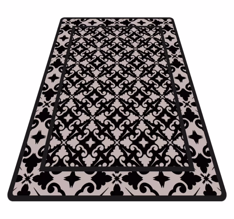 Tappeto pvc cucina elegante motivo nero - TenStickers