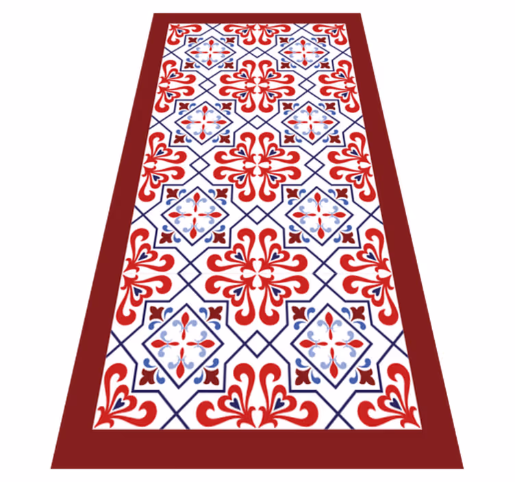Tappeto pvc cucina motivo floreale rosso - TenStickers