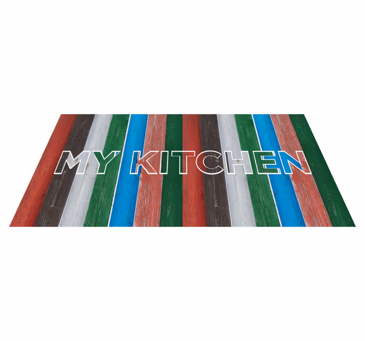 Tappeto pvc cucina a righe colorate - TenStickers