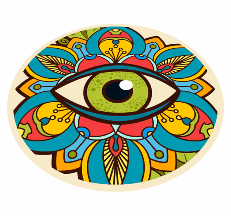 Tappeto vinile Mandala motivo a occhi colorati - TenStickers