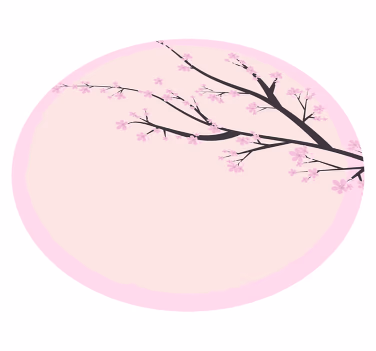Tappeto vinile fiori ramo di ciliegio in fiore - TenStickers