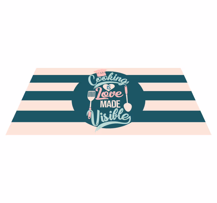 Tappeto pvc cucina cucinare è amore visibile - TenStickers