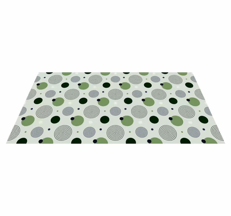 Tappeto pvc cucina motivi circolari verdi - TenStickers