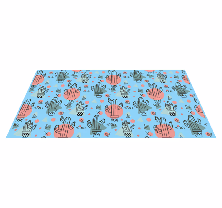 Tappeto pvc cucina motivo cactus blu - TenStickers