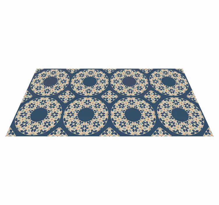 Tappeto vinile mosaico motivi circolari blu - TenStickers