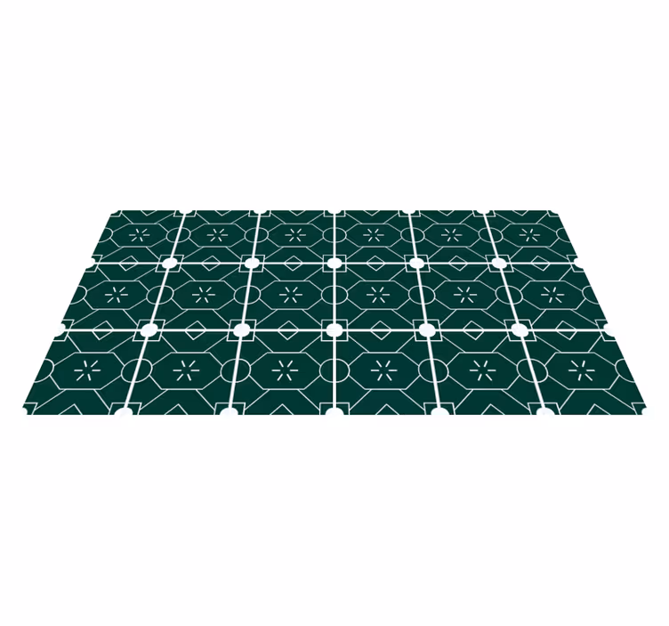 Tappeto vinile piastrelle disposizione geometrica verde - TenStickers