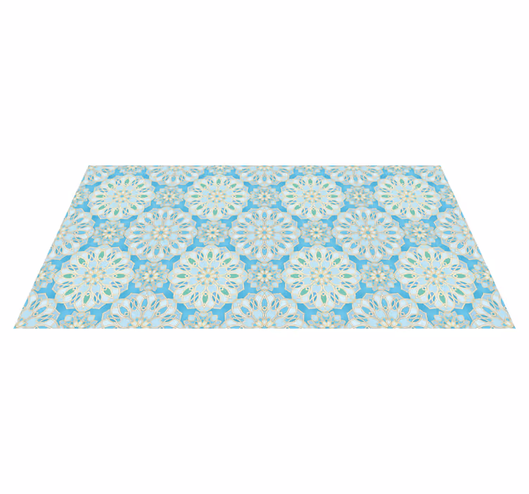 Tappeto vinile Mandala elementi intricati blu - TenStickers