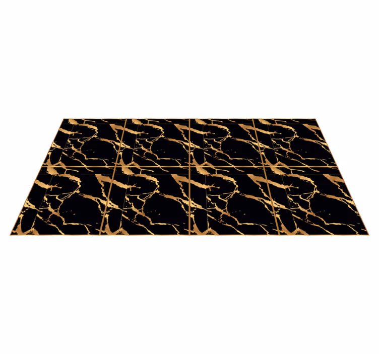 Tappeto vinile effetto marmo risultato macchie dorate - TenStickers