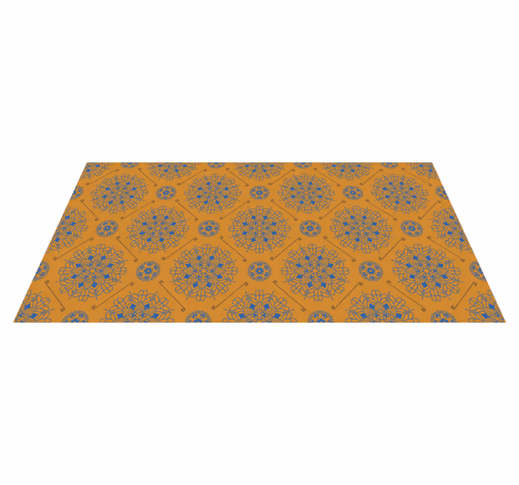 Tappeto vinile Mandala grazioso stile arancione - TenStickers