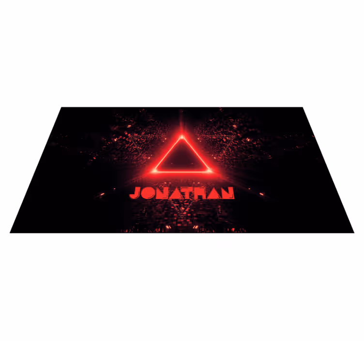 Tappeto vinile per ragazzi triangolo al neon con nome - TenStickers