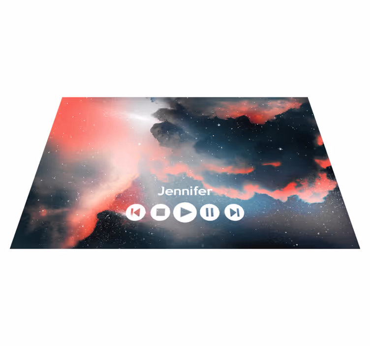 Tappeto vinile per ragazzi musica personalizzata spaziale - TenStickers